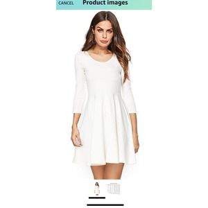 Mini A-line Skater Dress White, M